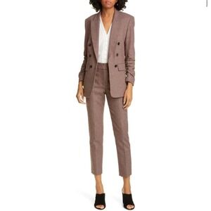 Veronica Beard Gemini Check Crop Pants Red Multi 6